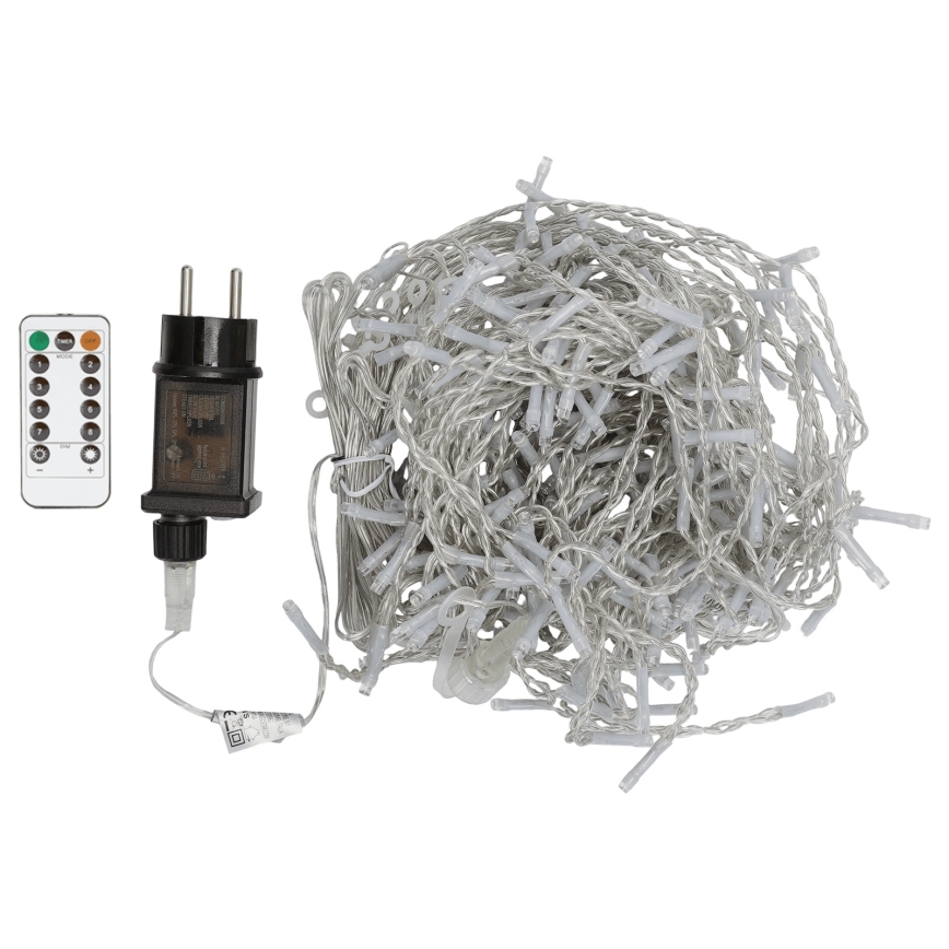 Aigostar - LED RGBY Vonkajší svetelný reťazec 300xLED/8 funkcií 3x1m IP44 + diaľkové ovládanie