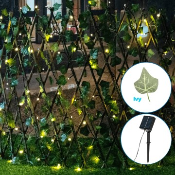 Aigostar - LED solárna dekorácia 102xLED/2x0,7m IP65 300 mAh teplá biela ivy