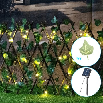 Aigostar - LED Solárna dekorácia 56xLED/2x0,4m IP65 300 mAh teplá biela ivy