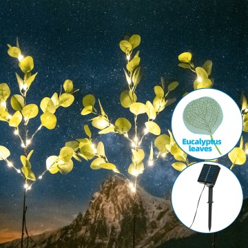 Aigostar - LED Solárna dekorácia 60xLED/3,5m IP65 teplá biela eukalyptus
