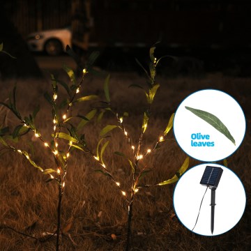 Aigostar - LED Solárna dekorácia 60xLED/3,5m IP65 teplá biela olive