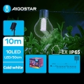 Aigostar - LED Solárna dekoračná reťaz 10xLED/8 funkcií 10,5m IP65 studená biela