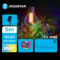 Aigostar - LED Solárna dekoračná reťaz 10xLED/8 funkcií 5,5m IP65 multicolor