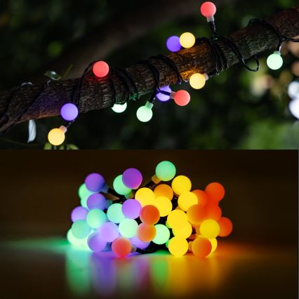 Aigostar - LED Solárna dekoračná reťaz 50xLED/8 funkcií 12m IP65 800 mAh multicolor