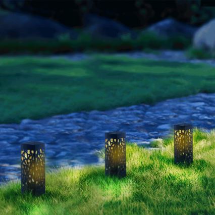 Aigostar - LED solárna lampa LED/0,006W/1,2V 100 mAh 28,5 cm čierna 3000K IP44