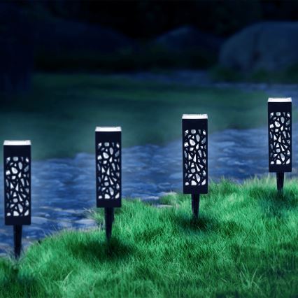 Aigostar - LED Solárna lampa LED/0,006W/1,2V 28,5cm čierna 100 mAh 6500K  IP44