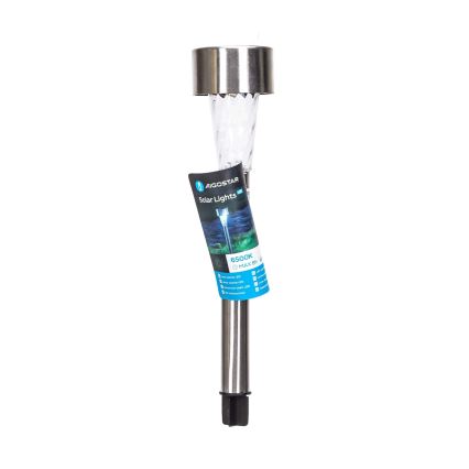 Aigostar - LED Solárna lampa LED/0,006W/1,2V 40 mAh 29,5 cm matný chróm 6500K IP44