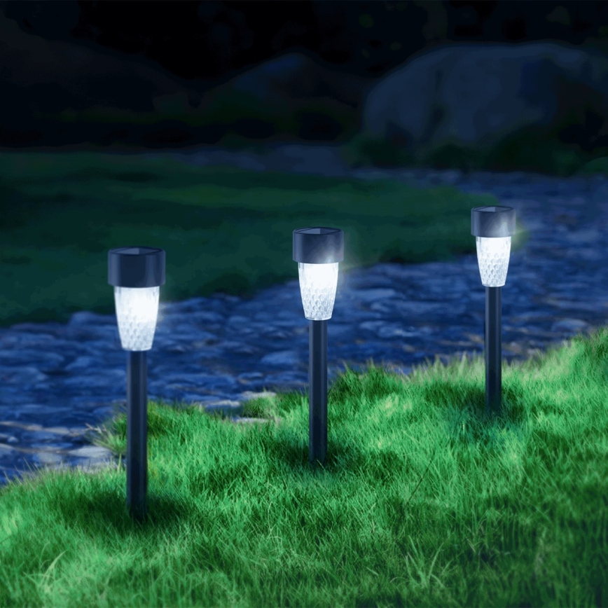 Aigostar - LED Solárna lampa LED/0,006W/1,2V 40 mAh 29,7 cm čierna 6500K IP44