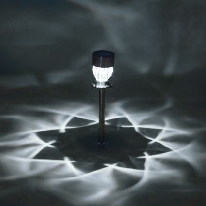 Aigostar - LED Solárna lampa LED/0,006W/1,2V 35,5cm matný chróm 3000K IP44