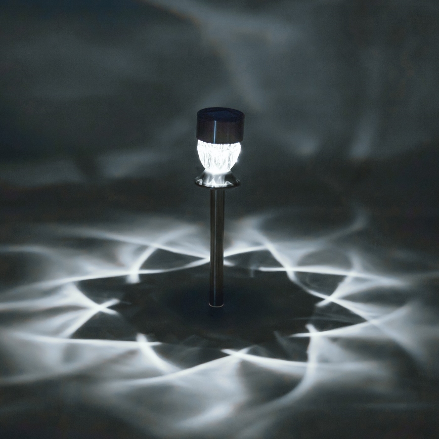 Aigostar - LED Solárna lampa LED/0,006W/1,2V 35,5cm matný chróm 3000K IP44