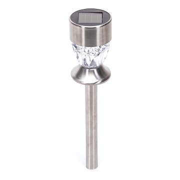 Aigostar - LED Solárna lampa LED/0,006W/1,2V 35,5cm matný chróm 2700K IP44