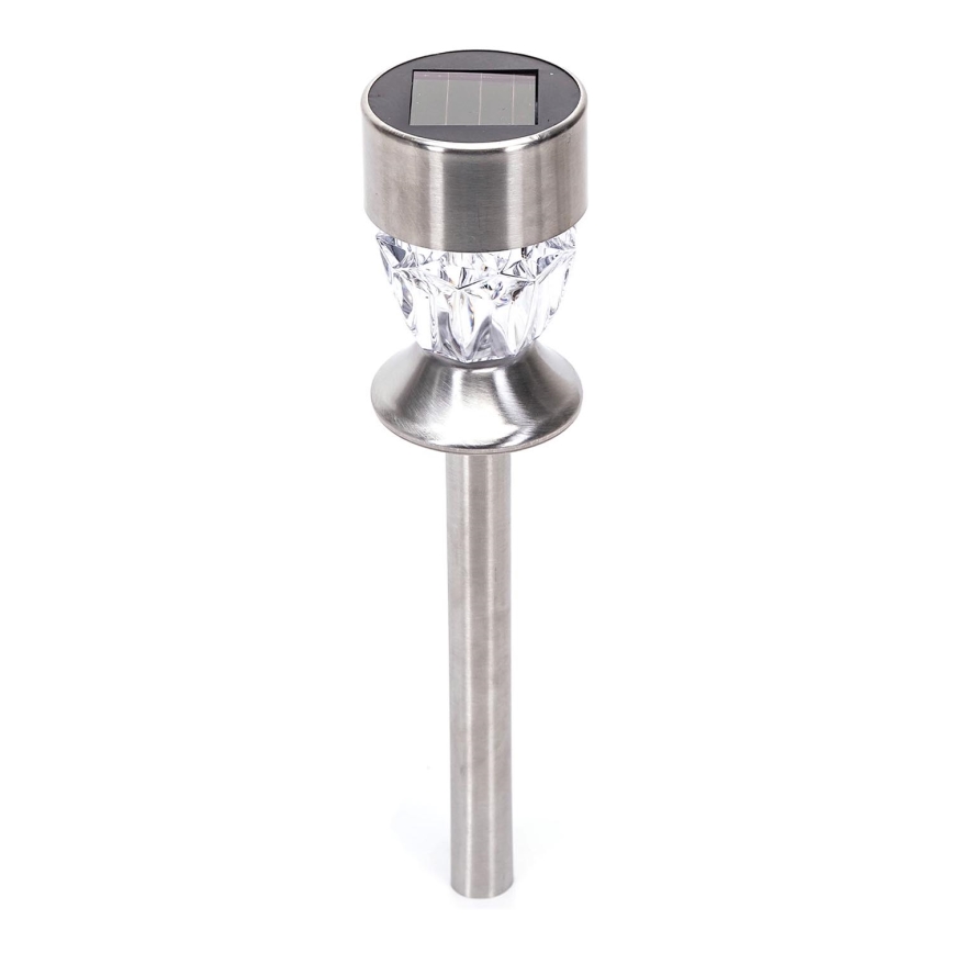 Aigostar - LED Solárna lampa LED/0,006W/1,2V 35,5cm matný chróm 3000K IP44
