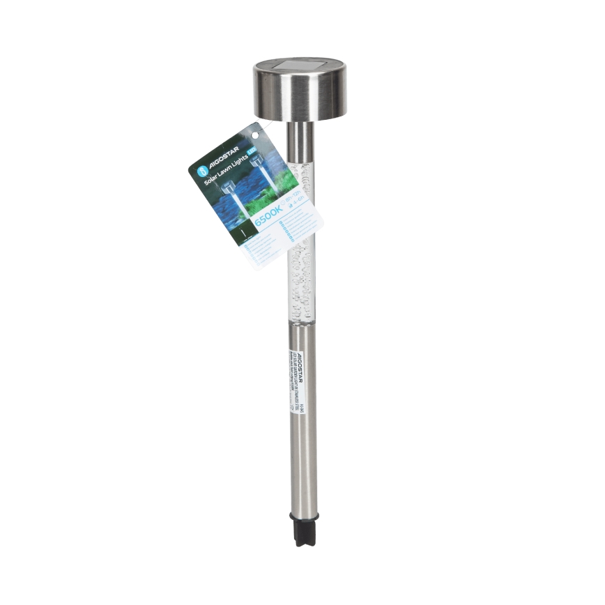 Aigostar - LED Solárna lampa LED/0,006W/1,2V 36,7cm matný chróm 6500K IP44