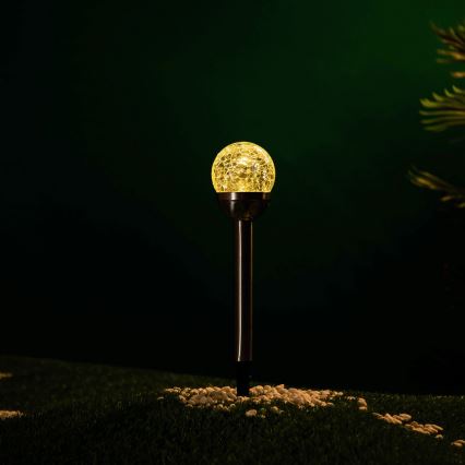 Aigostar - LED Solárna lampa LED/0,006W/1,2V 37,8cm matný chróm 2700K IP44