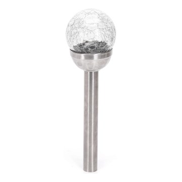 Aigostar - LED Solárna lampa LED/0,006W/1,2V 37,8cm matný chróm 2700K IP44