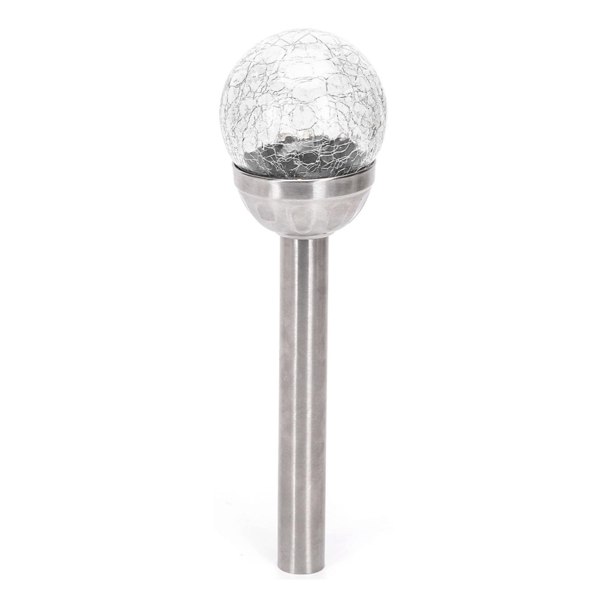 Aigostar - LED Solárna lampa LED/0,006W/1,2V 37,8cm matný chróm 2700K IP44