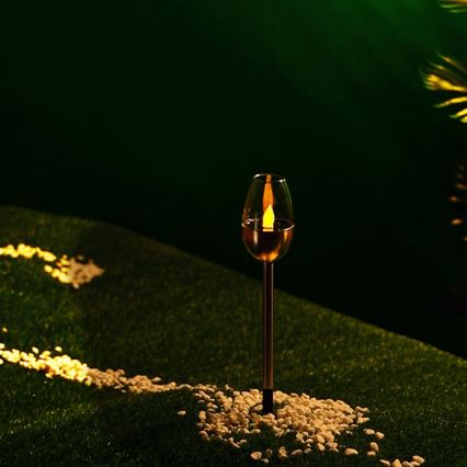 Aigostar - LED Solárna lampa LED/0,006W/1,2V 38,2cm matný chróm 2700K IP44