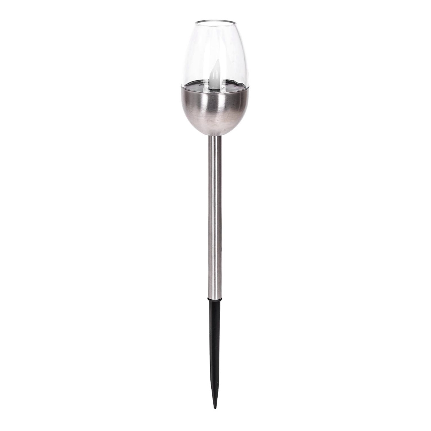 Aigostar - LED Solárna lampa LED/0,006W/1,2V 38,2cm matný chróm 2700K IP44