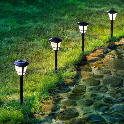 Aigostar - LED Solárna lampa LED/0,06W/2V 100 mAh 33,8 cm 6500K IP44 čierna