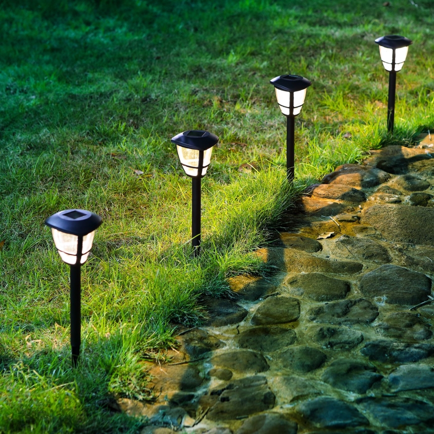 Aigostar - LED Solárna lampa LED/0,06W/2V 100 mAh 33,8 cm 6500K IP44 čierna