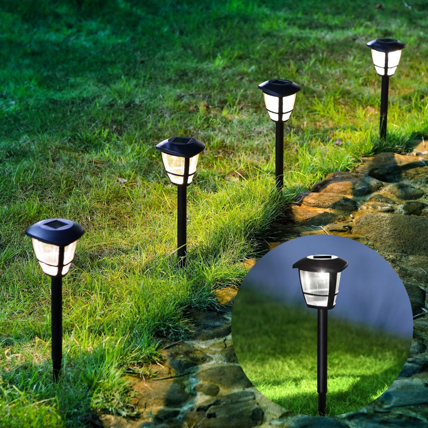 Aigostar - LED Solárna lampa LED/0,06W/2V 100 mAh 33,8 cm 6500K IP44 čierna