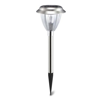 Aigostar - LED Solárna lampa LED/0,08W/2V 30,4 cm 200 mAh 6500K IP44 matný chróm