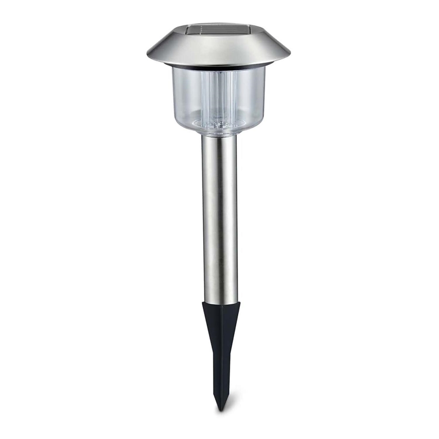 Aigostar - LED Solárna lampa LED/0,08W/2V 36,6 cm 6500K IP44 matný chróm