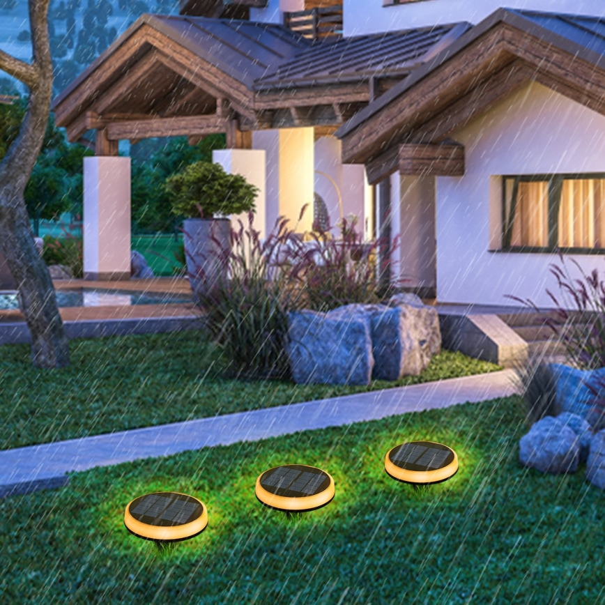 Aigostar - LED Solárna lampa LED/0,6W/2V pr. 16,5 cm 3200K/4000K/6500K IP65 čierna