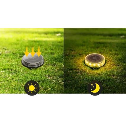Aigostar - LED Solárna lampa LED/0,6W/5,5V 24,5 cm 500 mAh 3200K IP66 čierna