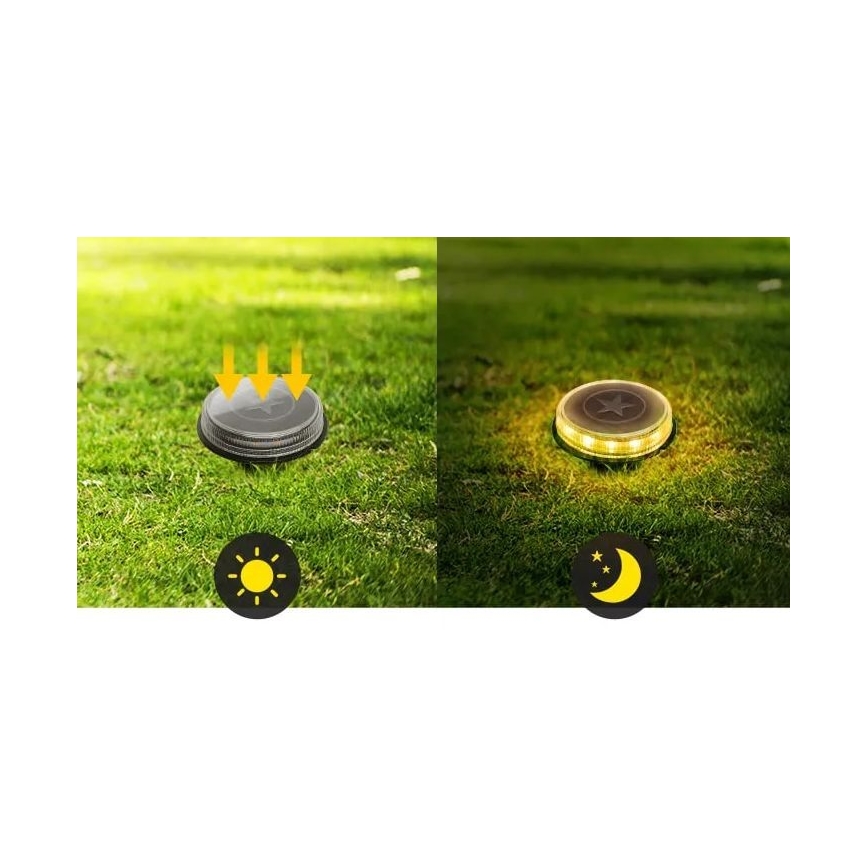 Aigostar - LED Solárna lampa LED/0,6W/5,5V 24,5 cm 500 mAh 3200K IP66 čierna