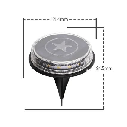 Aigostar - LED Solárna lampa LED/0,6W/5,5V 24,5 cm 3200K IP66 čierna