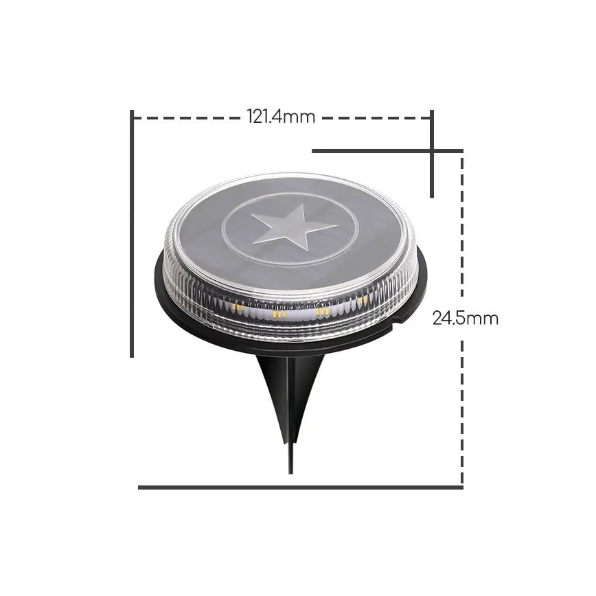Aigostar - LED Solárna lampa LED/0,6W/5,5V 24,5 cm 500 mAh 3200K IP66 čierna