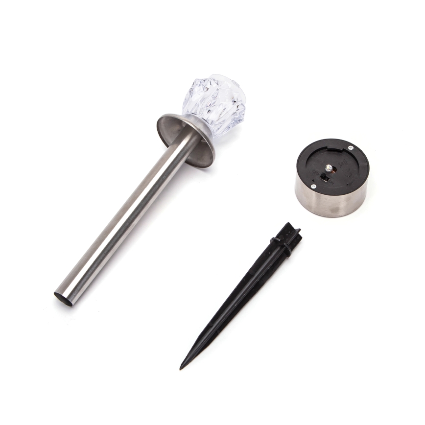 Aigostar - LED solárna lampa LED/1,2 lm/1,2V 35,5cm matný chróm 2700K IP44 100 mAh