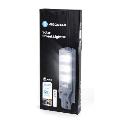 Aigostar - LED Solárna pouličná lampa so senzorom LED/150W/3,2V IP65 6500K + diaľkové ovládanie