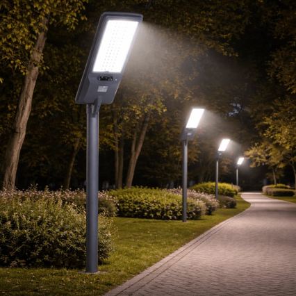 Aigostar - LED solárne pouličné svietidlo so senzorom LED/400W/3,2V 4800mAh + diaľkové ovládanie