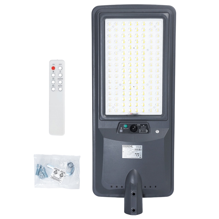 Aigostar - LED solárne pouličné svietidlo so senzorom LED/400W/3,2V 4800mAh + diaľkové ovládanie