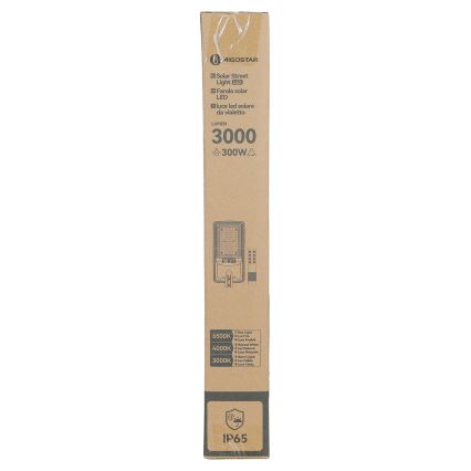 Aigostar - LED solárne pouličné svietidlo so senzorom LED/400W/3,2V 4800mAh + diaľkové ovládanie