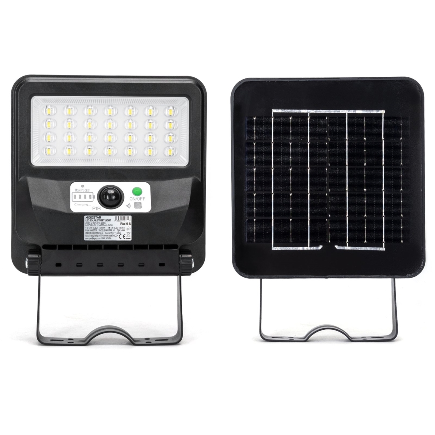 Aigostar - LED solárna uliční lampa so snímačom LED/50W/3,2V 1000mAh 6500K + diaľkové ovládanie