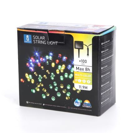 Aigostar - LED Solárna reťaz 100xLED/11,9m IP44 multicolor
