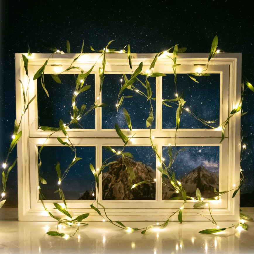 Aigostar - LED Solárna reťaz 100xLED/12m IP65 teplá biela olive