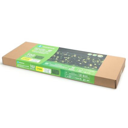 Aigostar - LED Solárna reťaz 102xLED/2x0,7m IP65 300 mAh teplá biela ivy