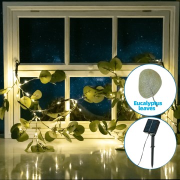Aigostar - LED Solárna reťaz 110xLED/4m IP65 teplá biela eukalyptus