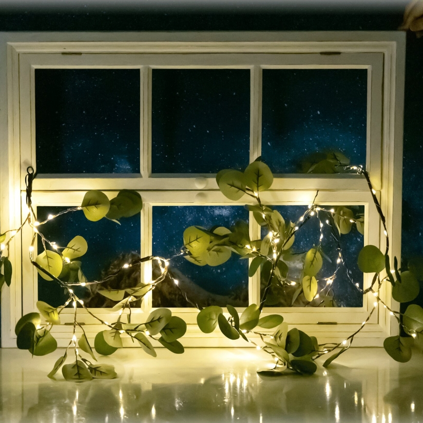Aigostar - LED Solárna reťaz 110xLED/4m IP65 teplá biela eukalyptus