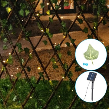 Aigostar - LED Solárna reťaz 148xLED/2x1,2m IP65 teplá biela ivy
