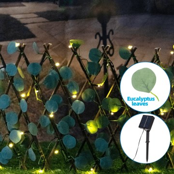 Aigostar - LED Solárna reťaz 56xLED/2x0,4m IP65 teplá biela eukalyptus