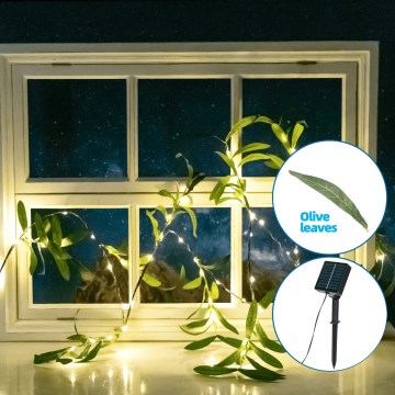 Aigostar - LED Solárna reťaz 60xLED/4m IP65 teplá biela olive
