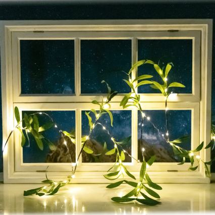 Aigostar - LED Solárna reťaz 60xLED/4m IP65 teplá biela olive