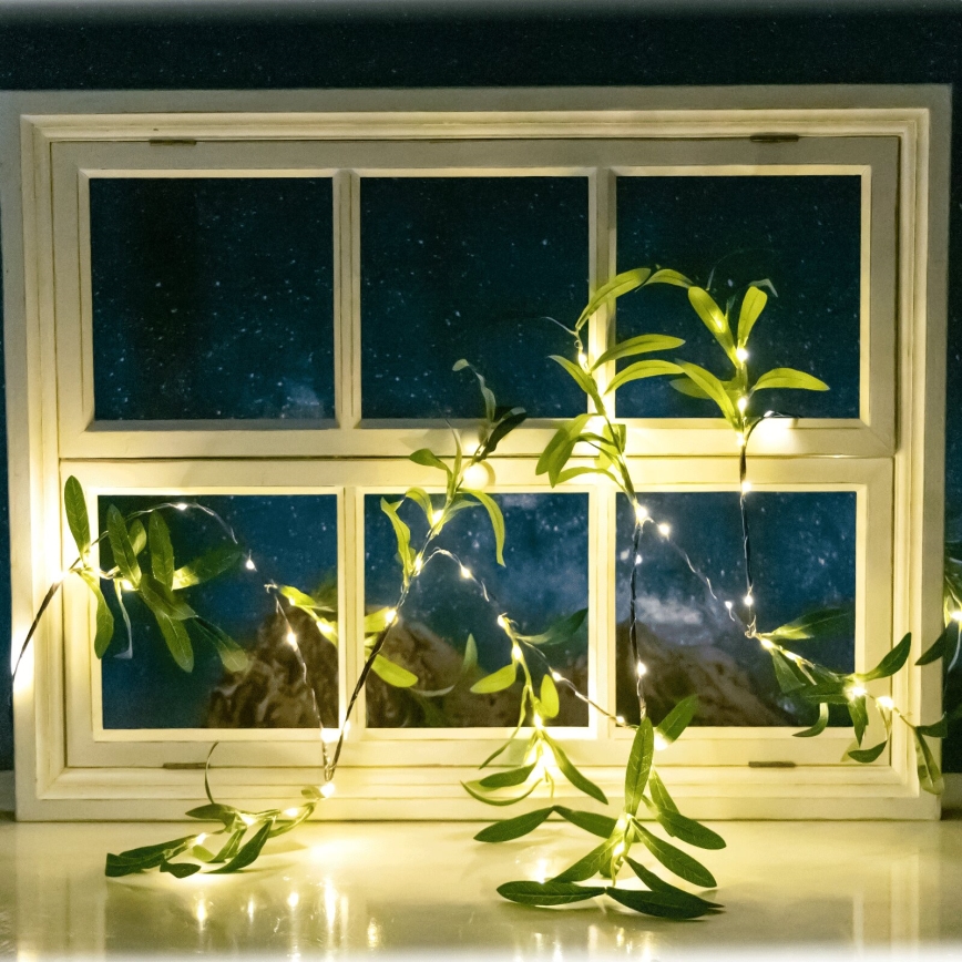 Aigostar - LED Solárna reťaz 60xLED/4m IP65 teplá biela olive