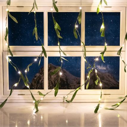Aigostar - LED Solárna reťaz 70xLED/4x1m IP65 teplá biela olive
