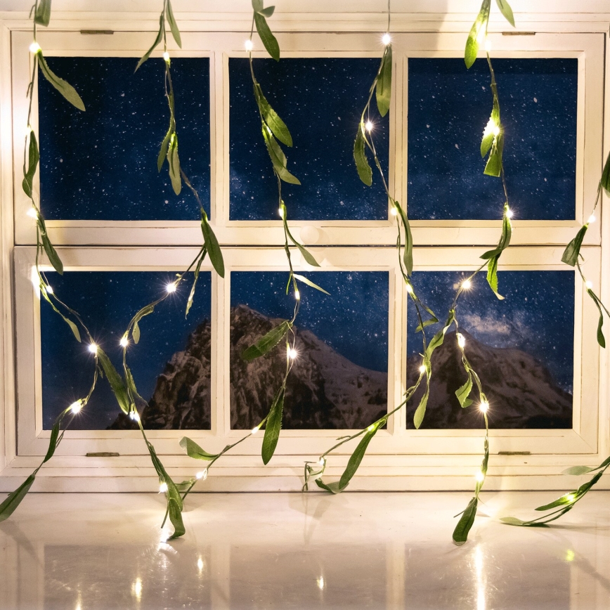 Aigostar - LED Solárna reťaz 70xLED/4x1m IP65 teplá biela olive
